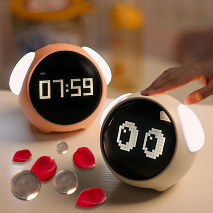 LED Table Clock with Digital Pixel Art