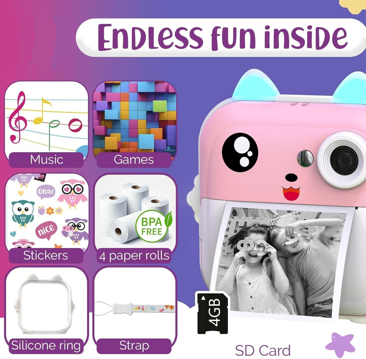 📸 Instant Print Camera for Kids – Fun, Creative & Mess-Free Printing! 🎉