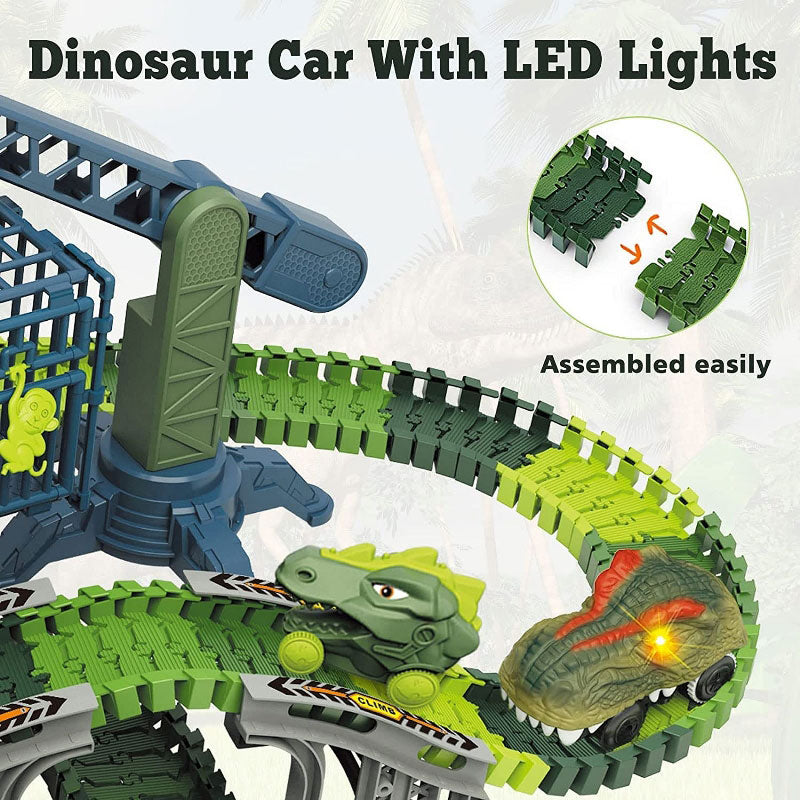 Dinosaur Electric Flexible Rail Track Toy 142 Piece Set