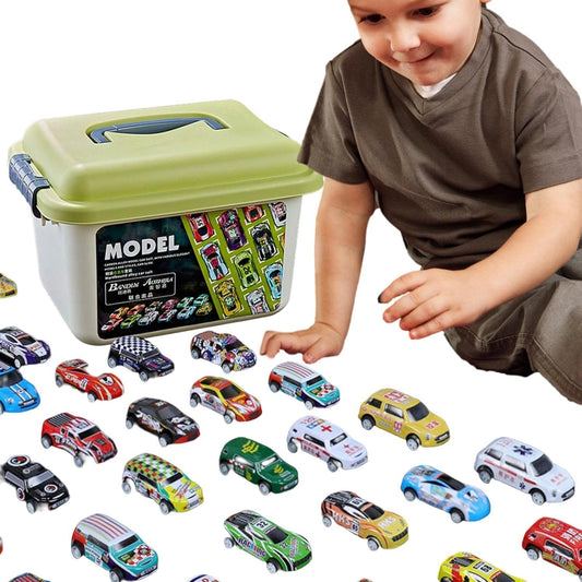Mini Pull Back Cars With storage Box