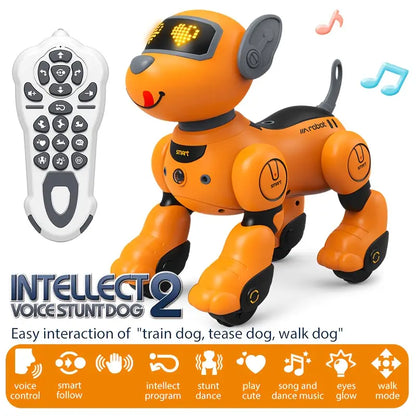 Interactive RC Smart Dog - 2.4GHz Voice-Controlled, Music, Dance & Follow Modes, USB Rechargeable, Perfect Gift for Family & Friends