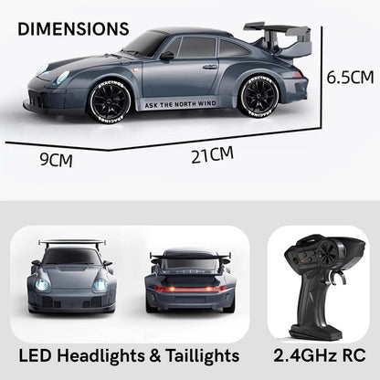 Porche 911 High-Speed 4WD Drift RC Car (1:24 Scale)