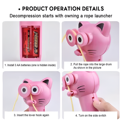 Rope launcher fun decompression toy